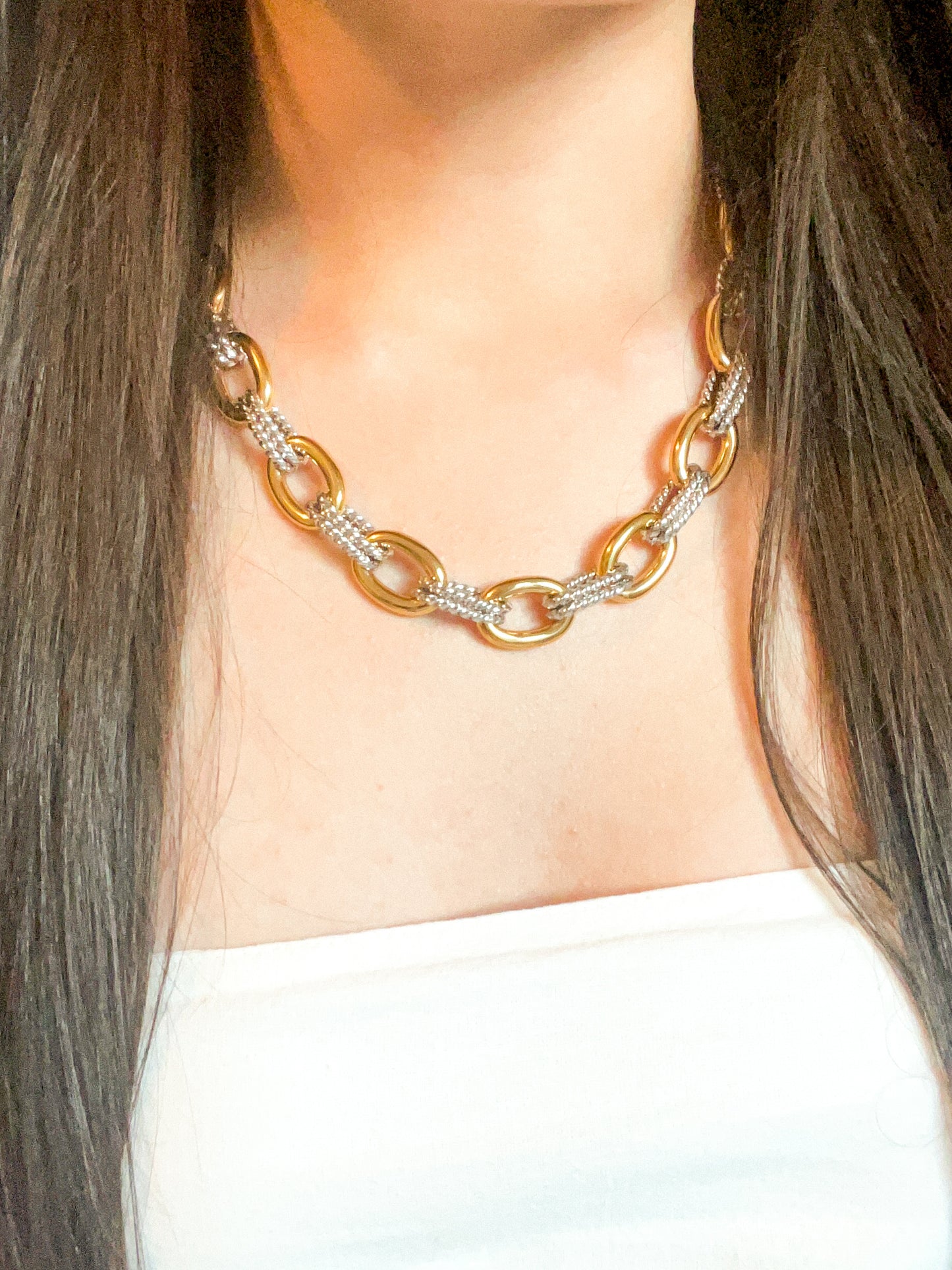 Dual Chunky Chain Necklace