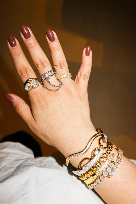 Gold Zircon Marquise Ring