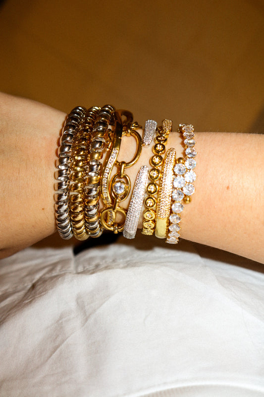 Gold Zircon Bangle
