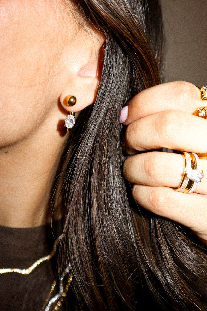 Zircon Front-back Earrings