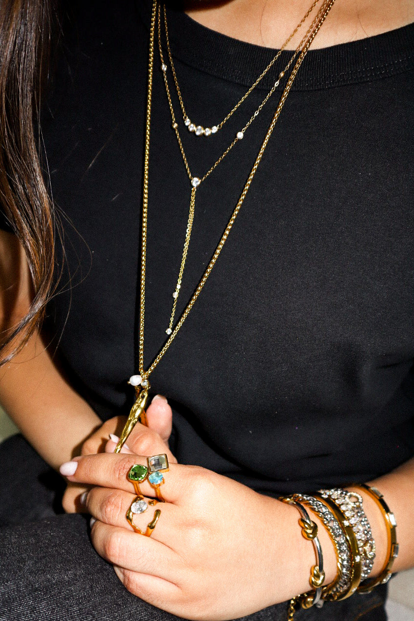 Gold Multicolor Stone Ring