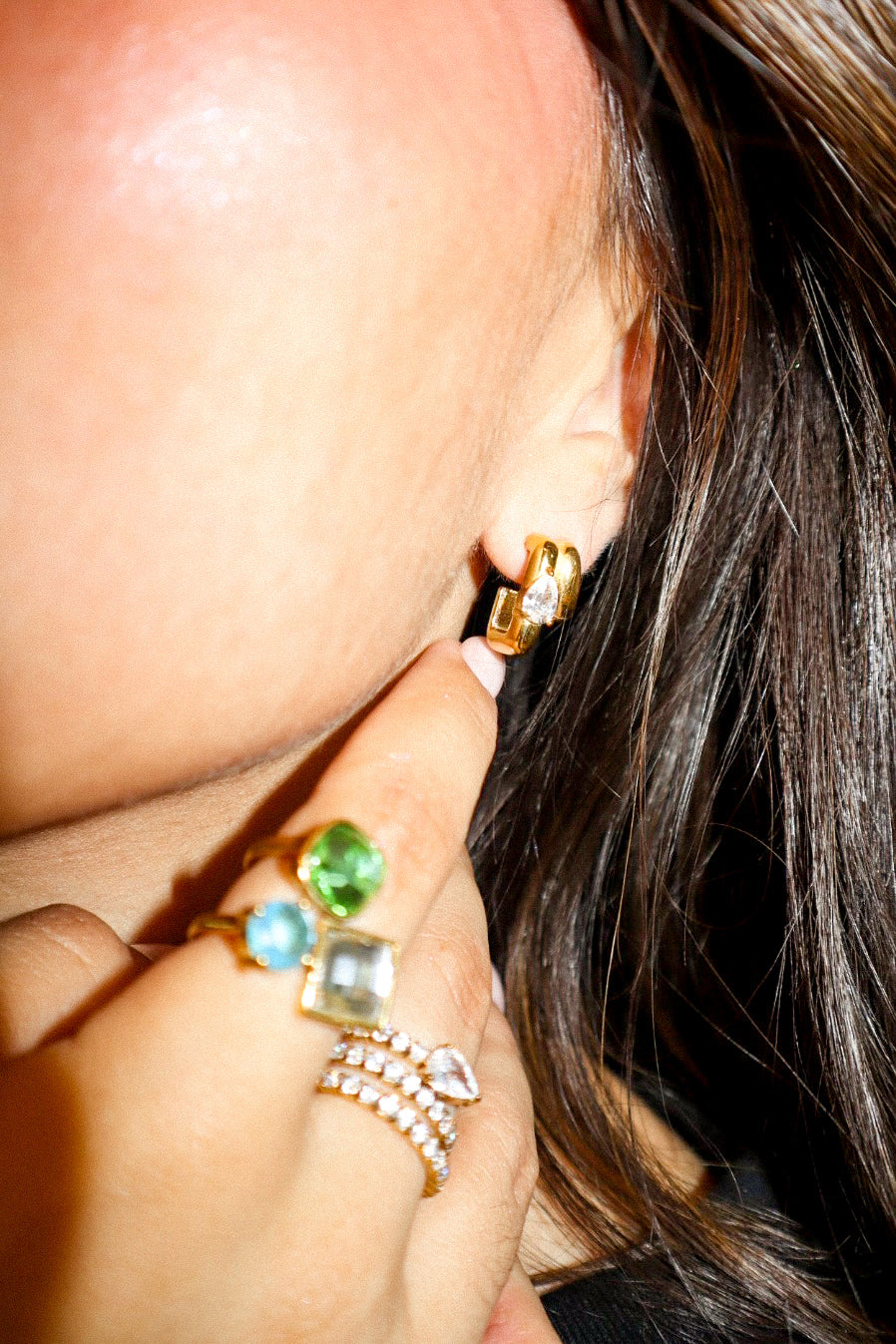 Gold Zircon Spiral Arrow Ring