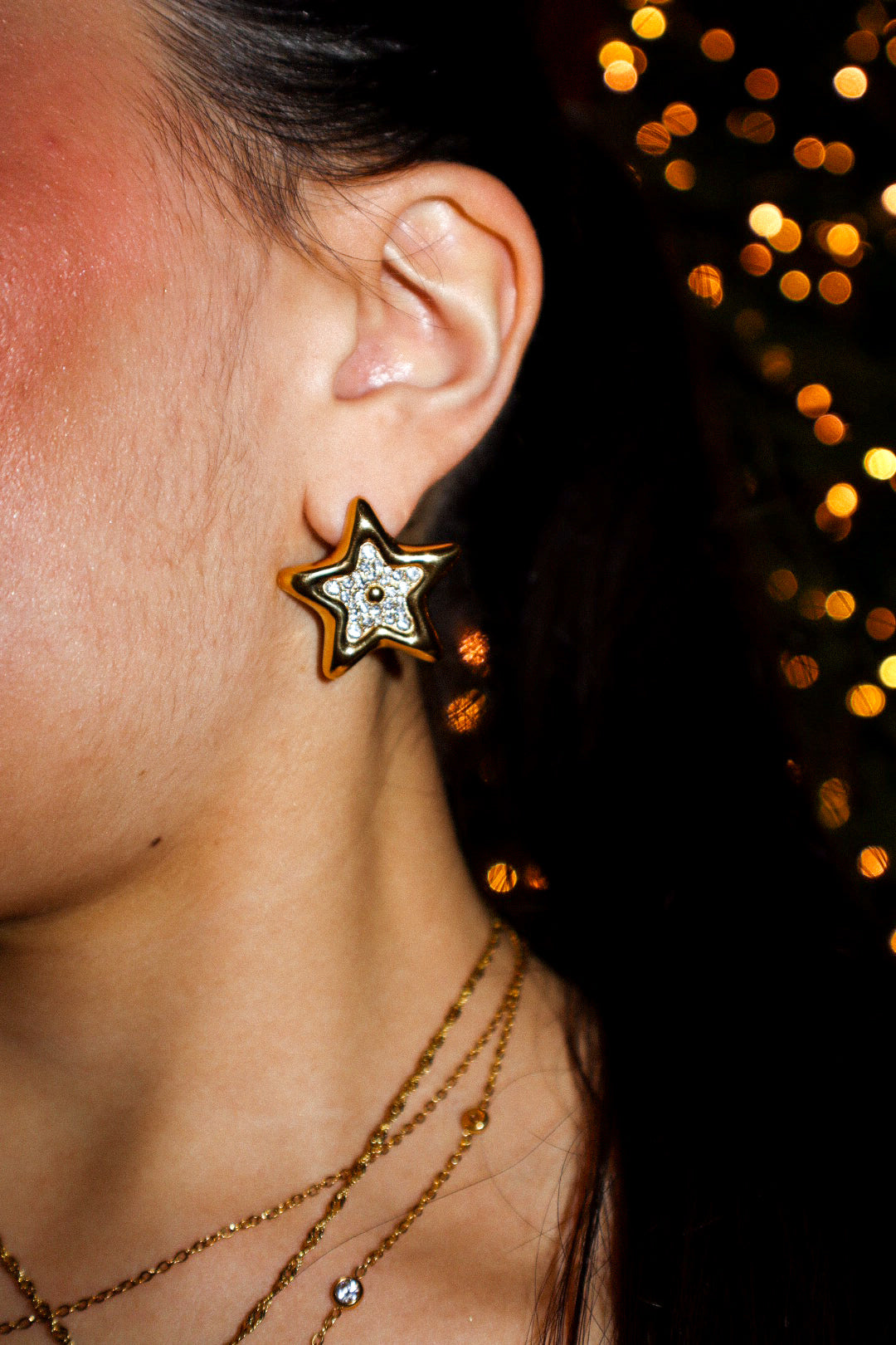 Gold Star Crystal Earrings