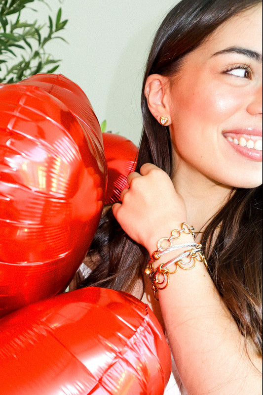 Pavé Heart Stud Earrings