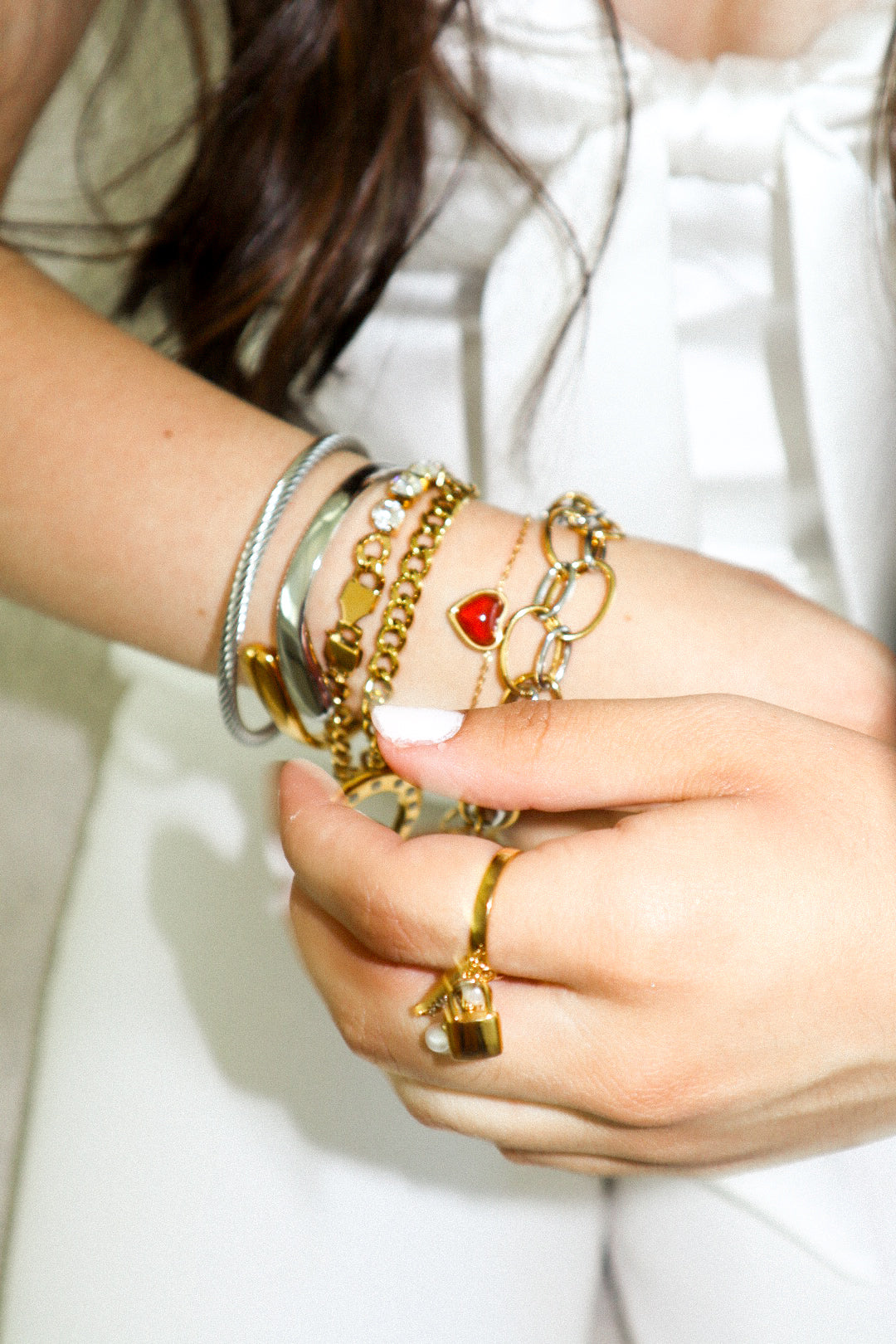 Gold and Silver Sleek Bangle