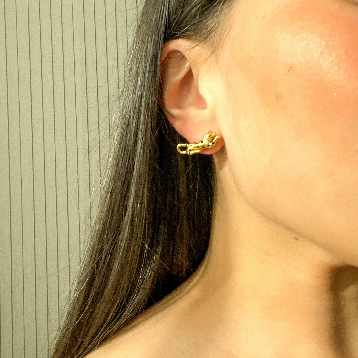 Rhinestone Leopard Earrings