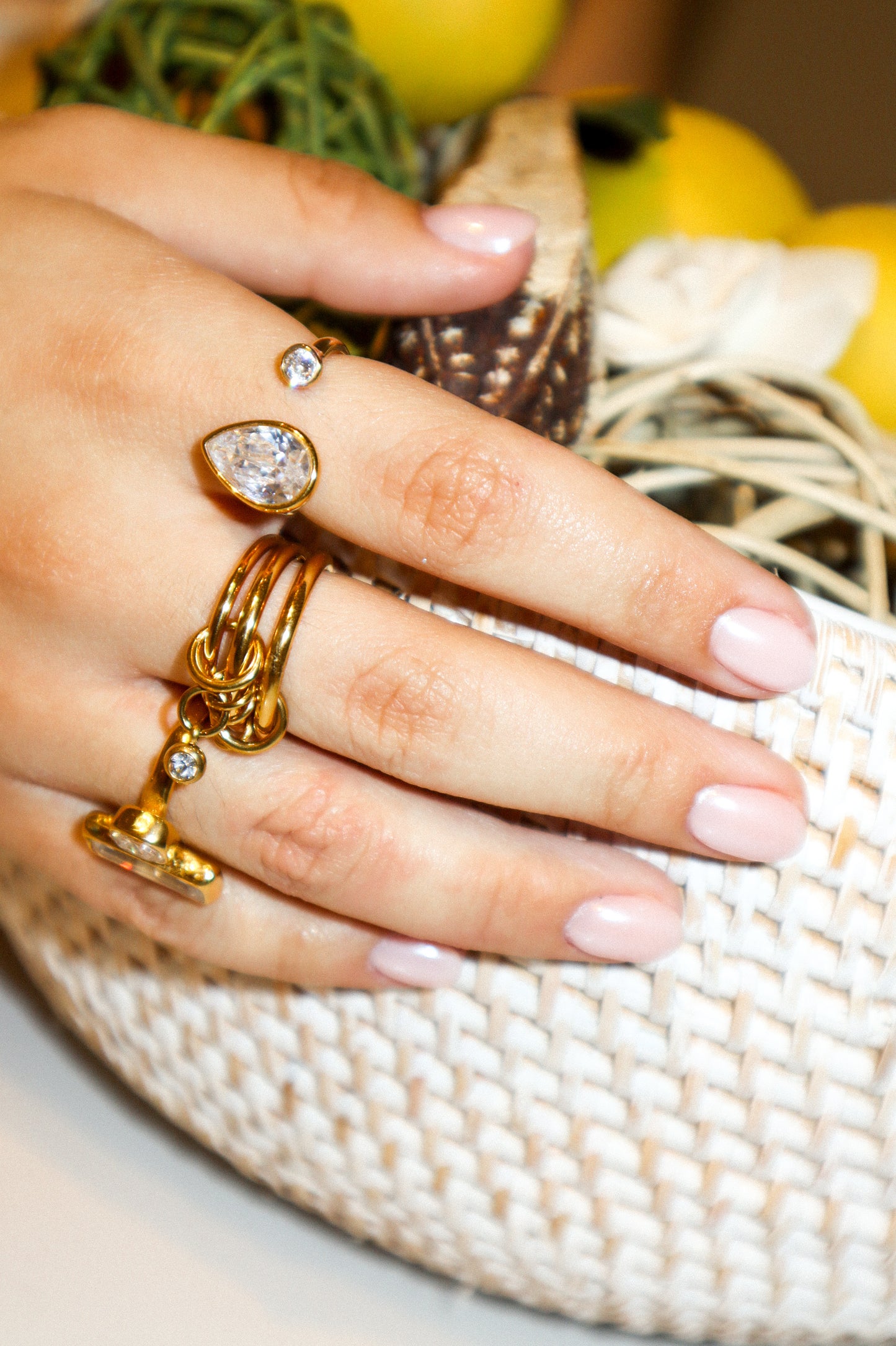 Gold Open Drop Ring