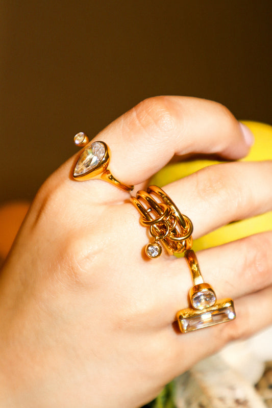 Gold Open Drop Ring