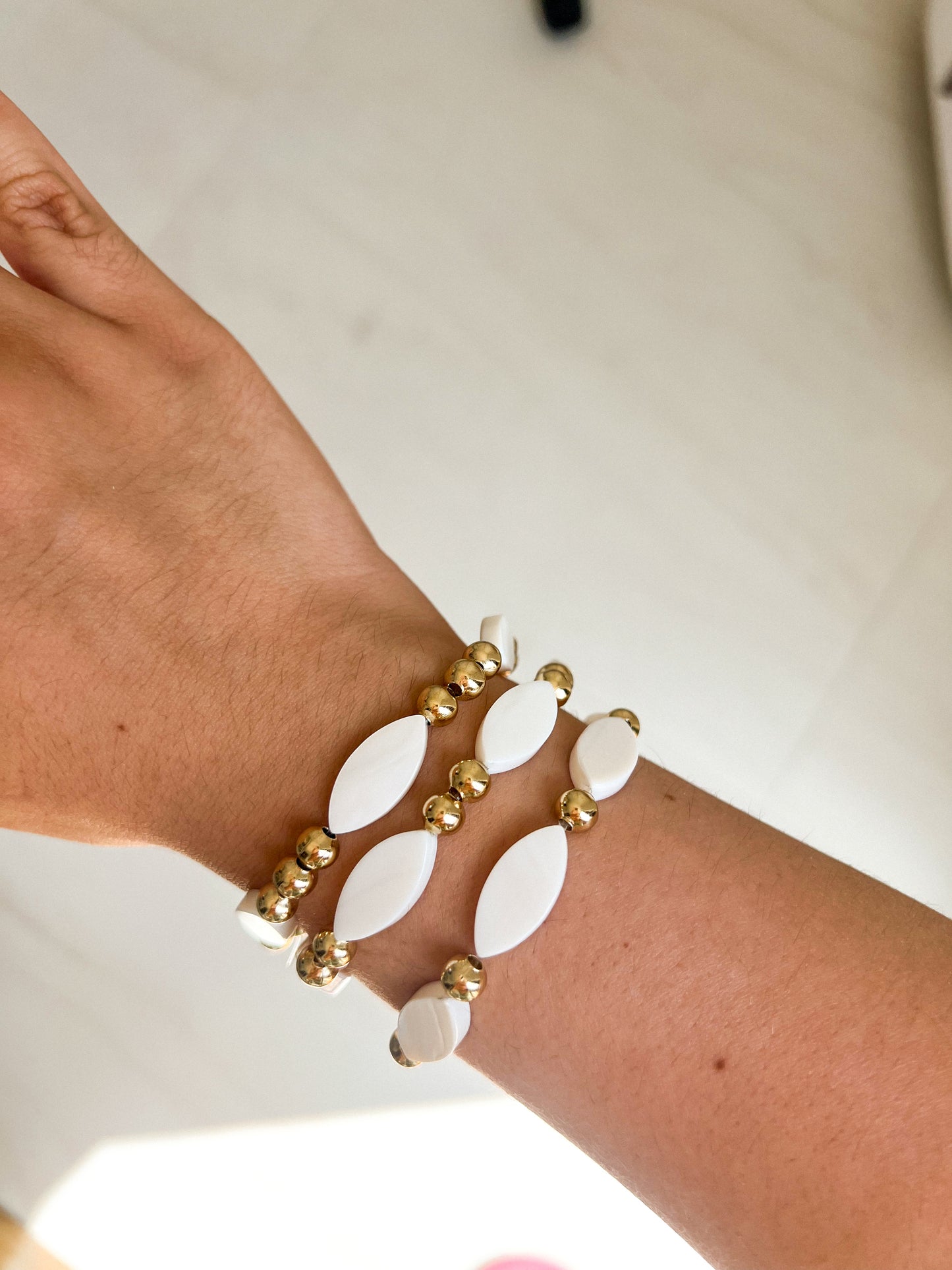 Two Golds and One Pearl Bracelet