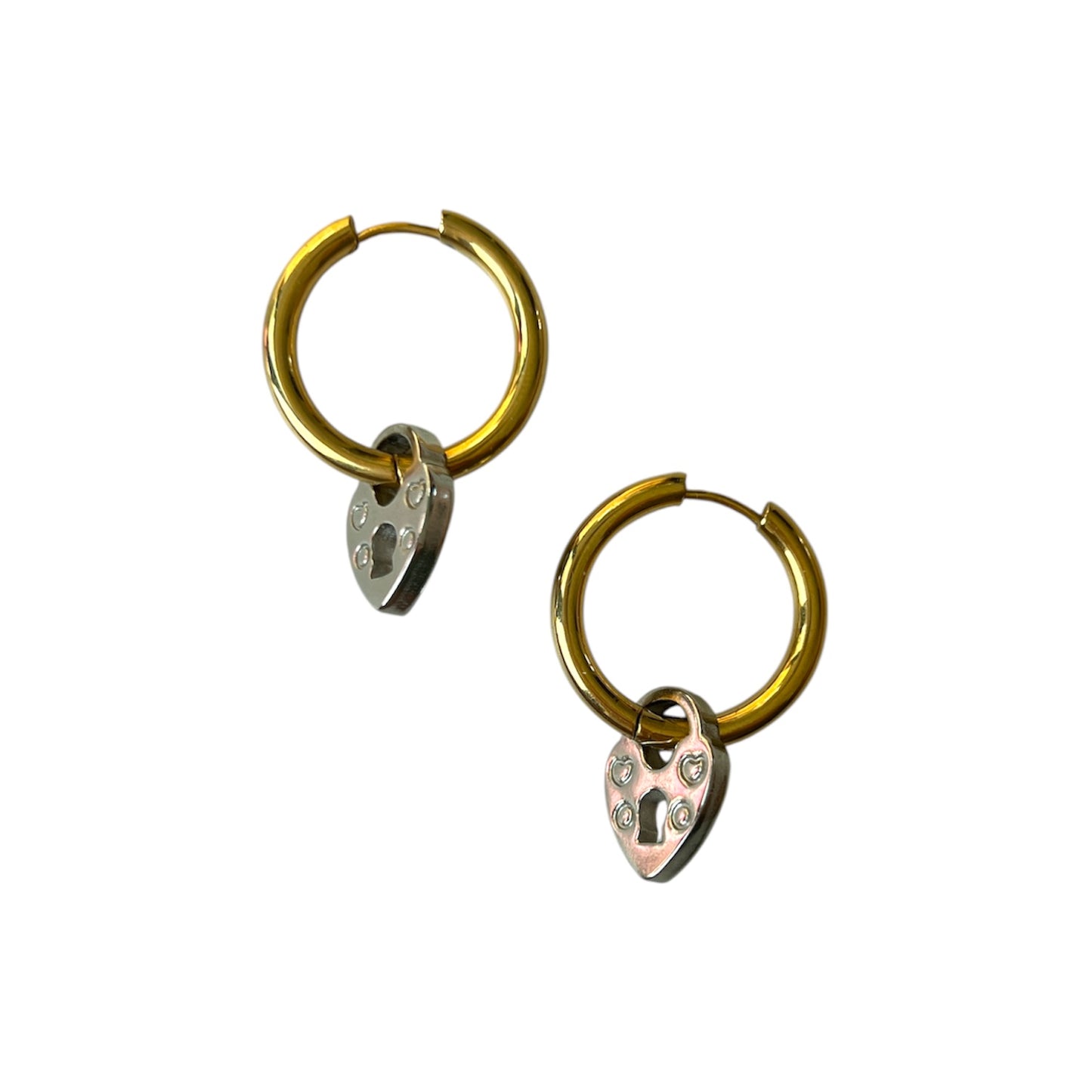 Dual Heart Mini Hoop Earrings