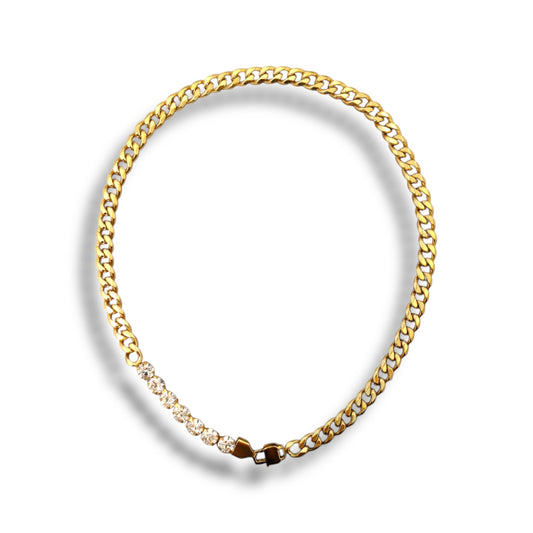 Gold Zircon Chain Necklace