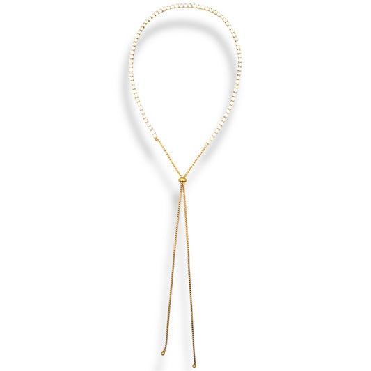 Gold Zircon Slider Necklace