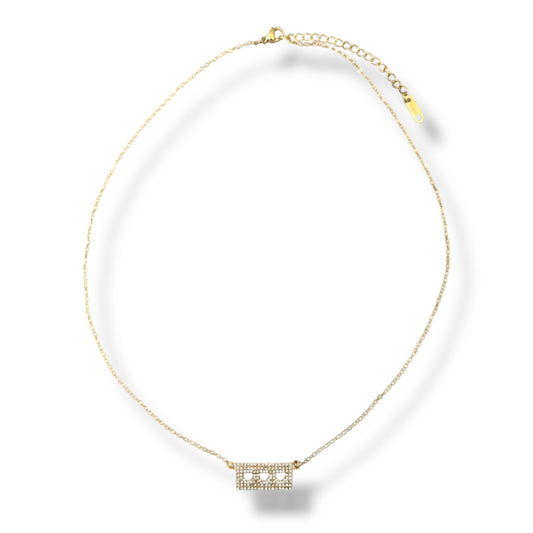 Gold Heartline Zircon Necklace