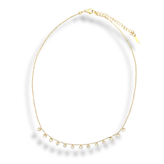 Dainty Gold Zircon Charm Necklace