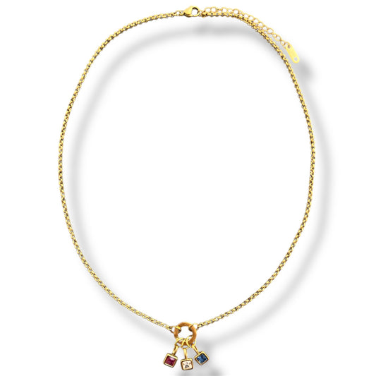 Gold Rose Zircon Necklace