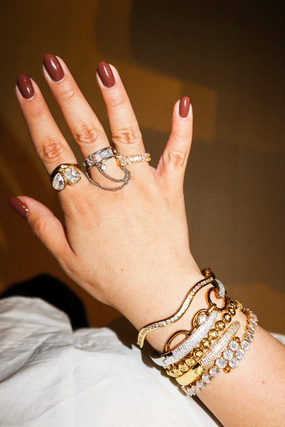 Gold Zircon Marquise Ring