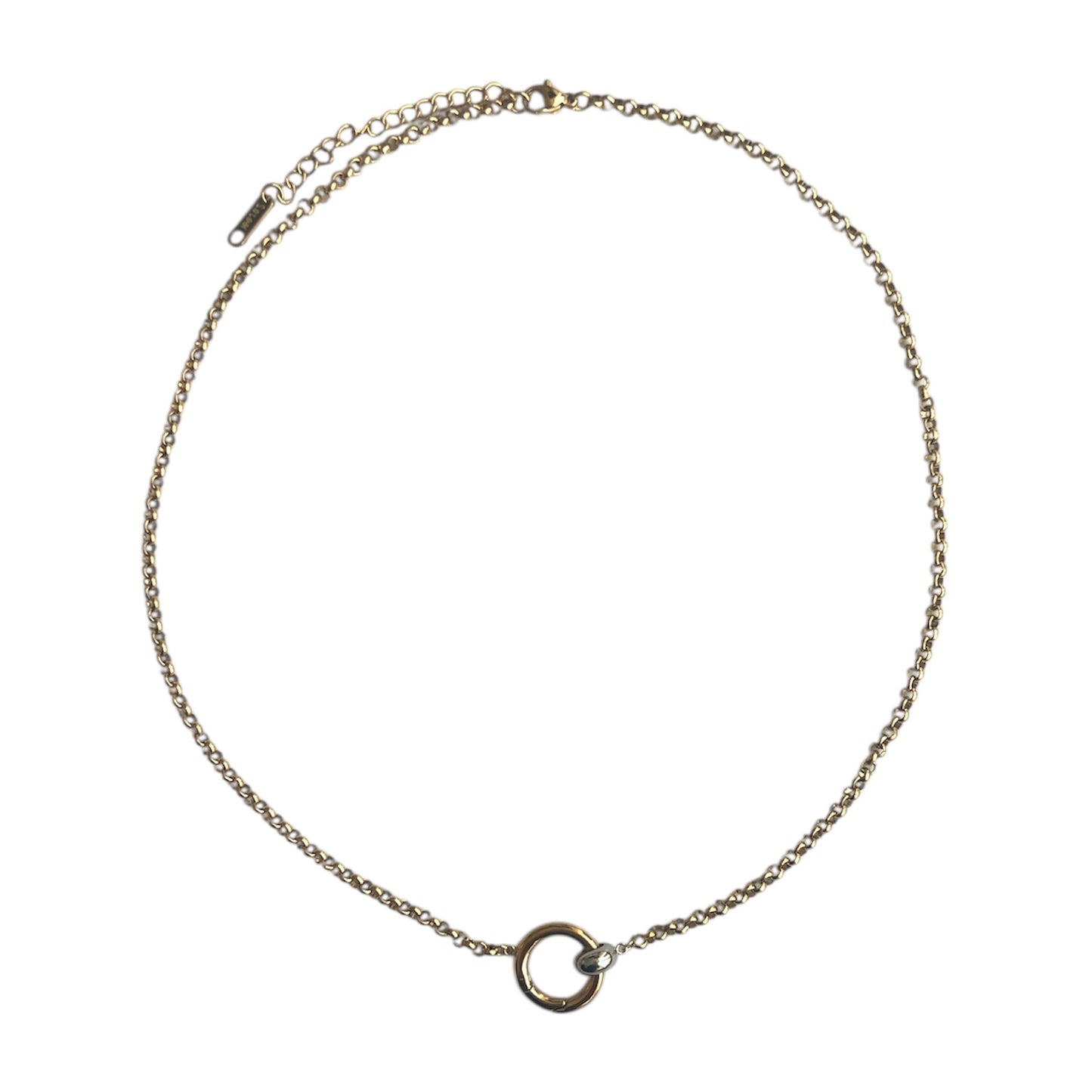 Gold and Silver Circle Pendant Necklace