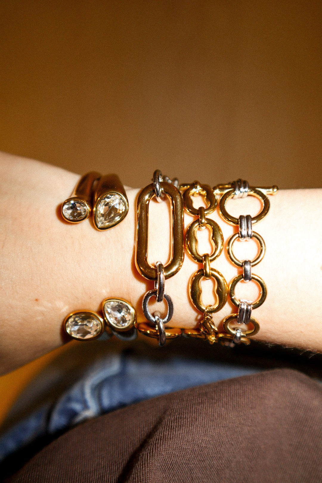 Gold & Silver Statement Link Bracelet