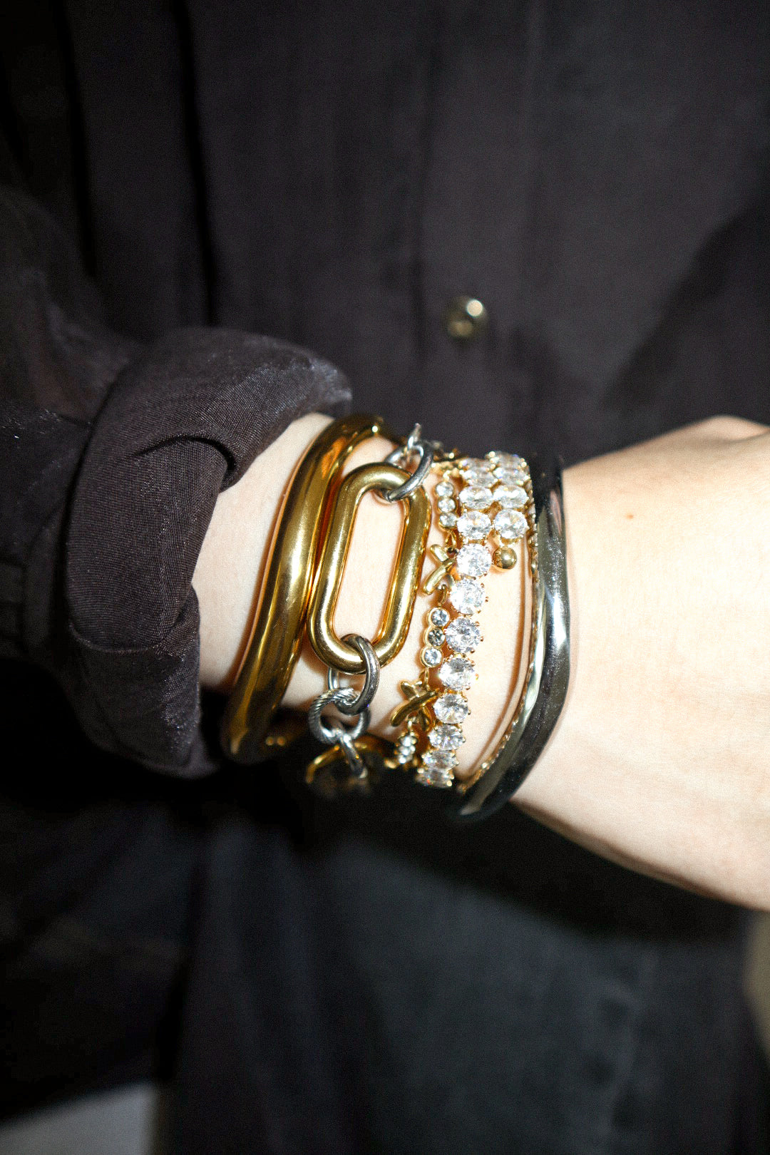 Gold & Silver Statement Link Bracelet