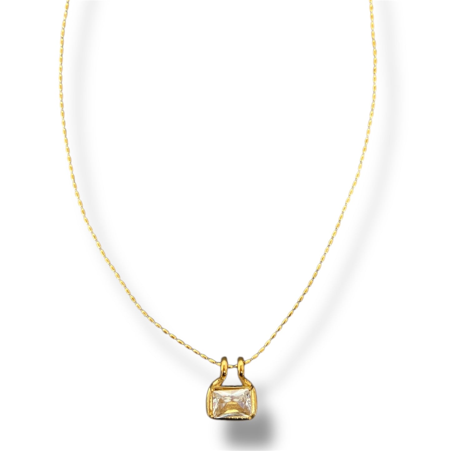 Emerald Cut Zircon Necklace