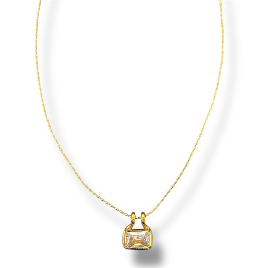 Emerald Cut Zircon Necklace