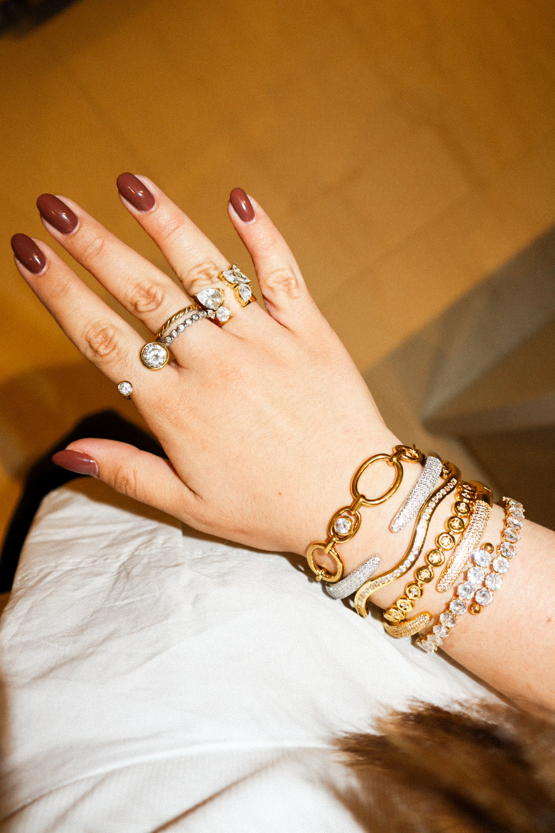 Gold Pear & Marquise Zircon Statement Ring