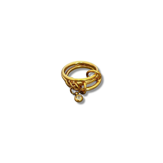 Gold Zircon Ring Stack