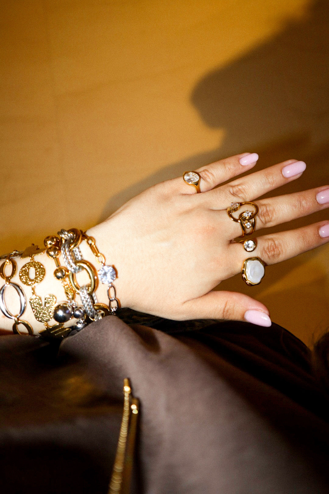 Gold Zircon Pinky Ring