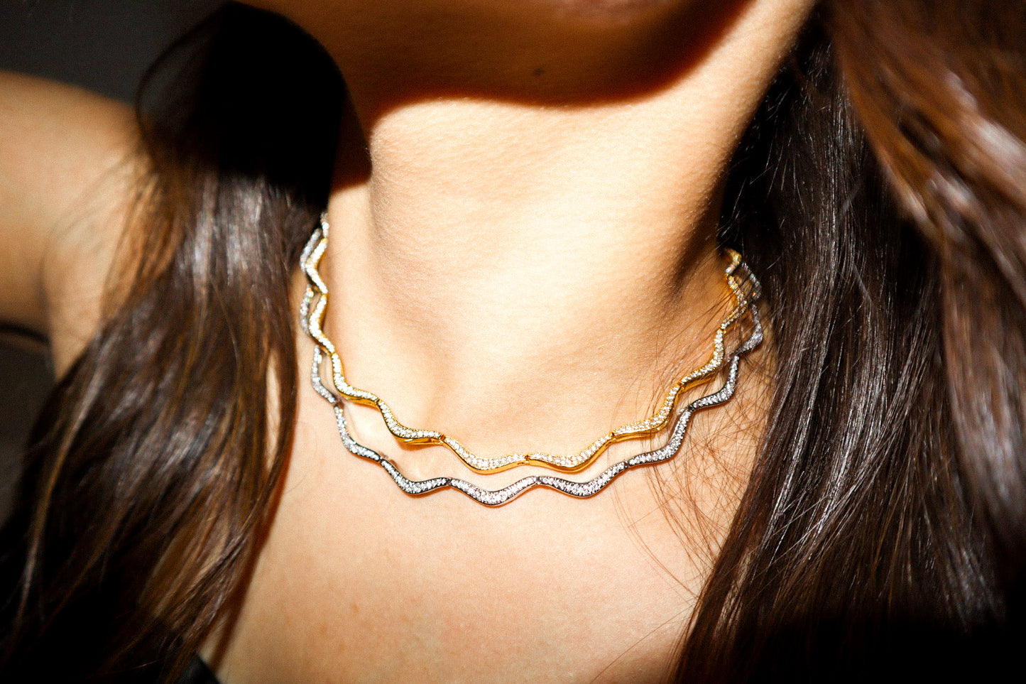 PRE-ORDER: Gold Wave Tennis Necklace