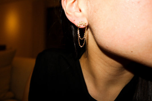 Gold Star Chain Earrings