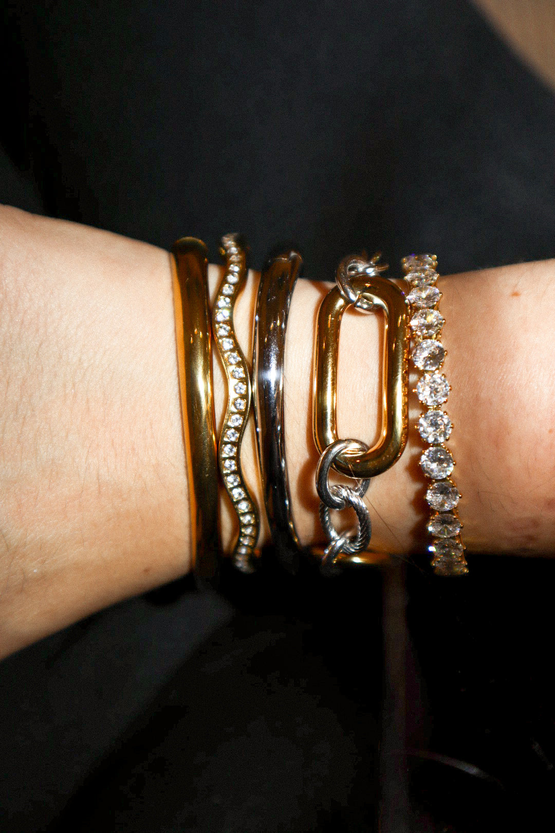 Gold Zircon Bangle