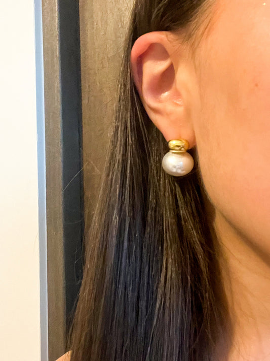 Pearl and Gold Earrings