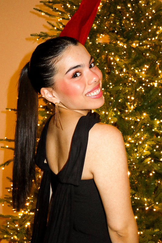 Gold Beaded Chain Hoop Earrings