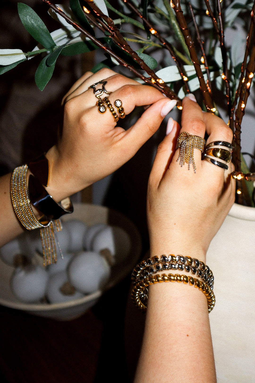 Gold and Silver Waterfall Bracelet