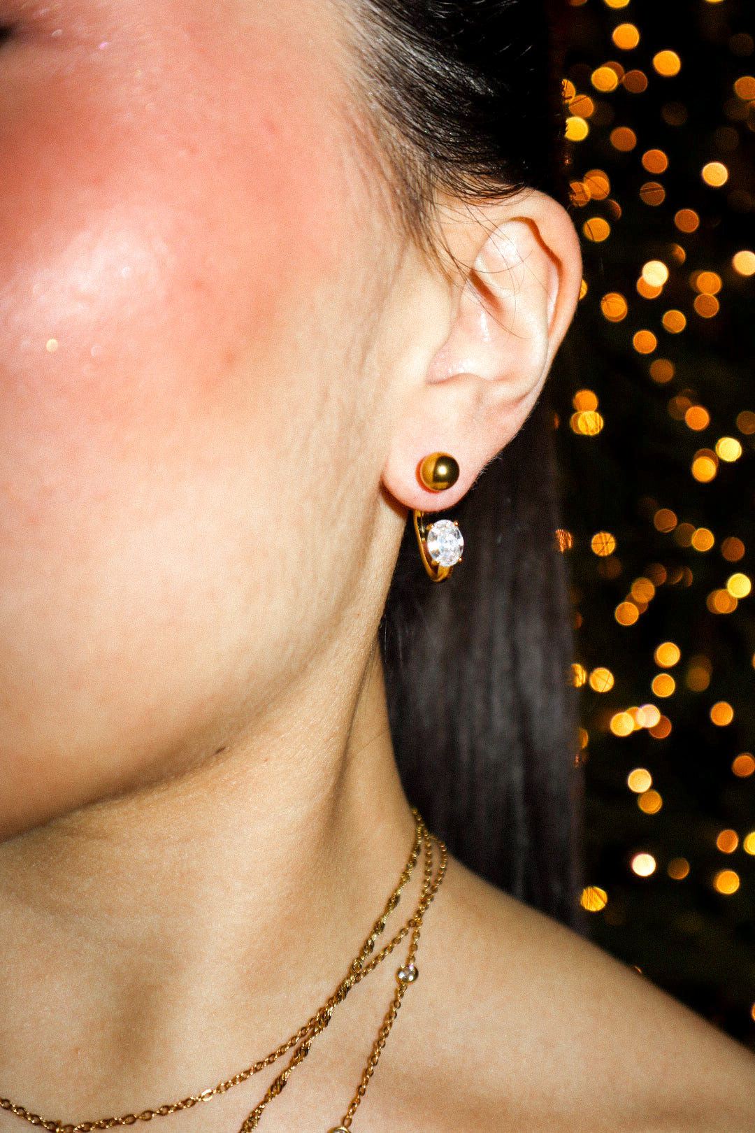 Zircon Front-back Earrings