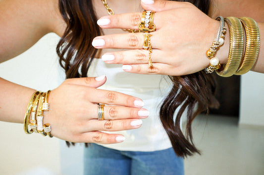 Gold Zircon Cascade Drop Ring