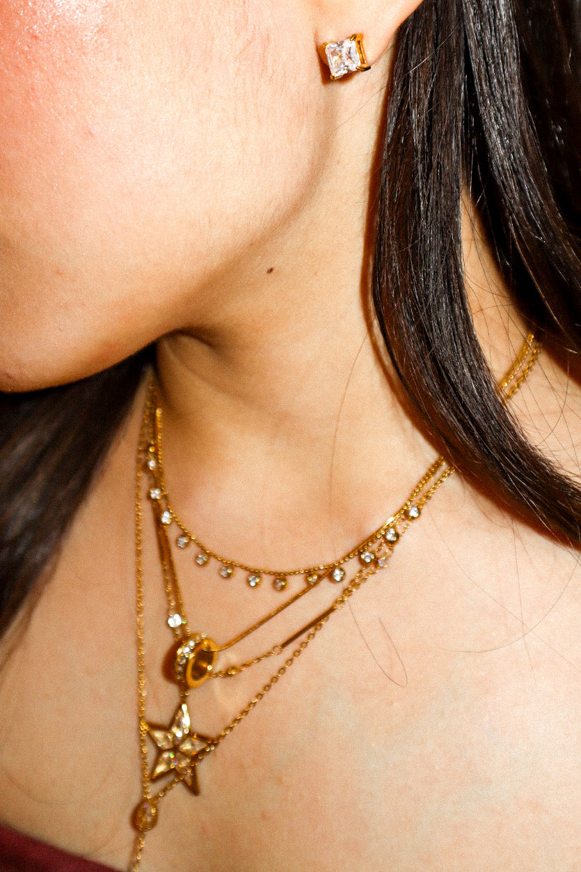 Square Zircon Stud Earrings