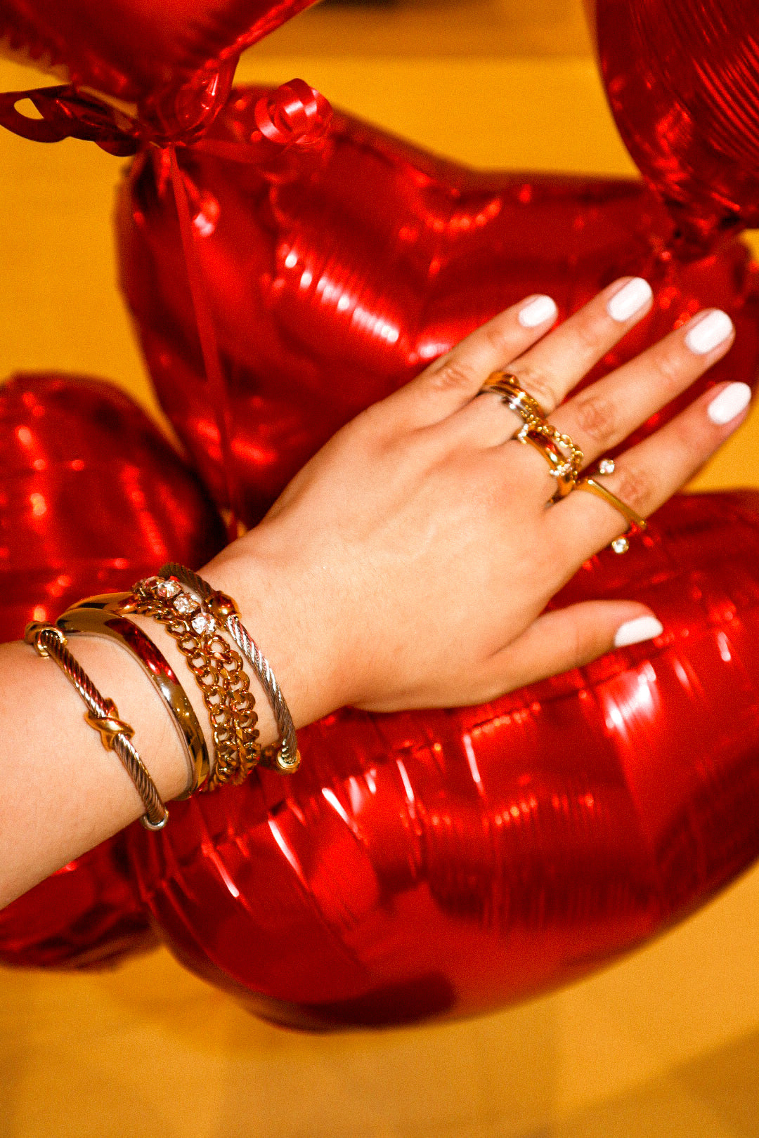 Gold & Silver X Cuff Bracelet