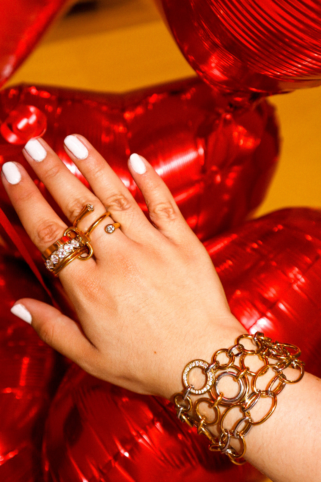 Gold and Silver Double Oval Bracelet