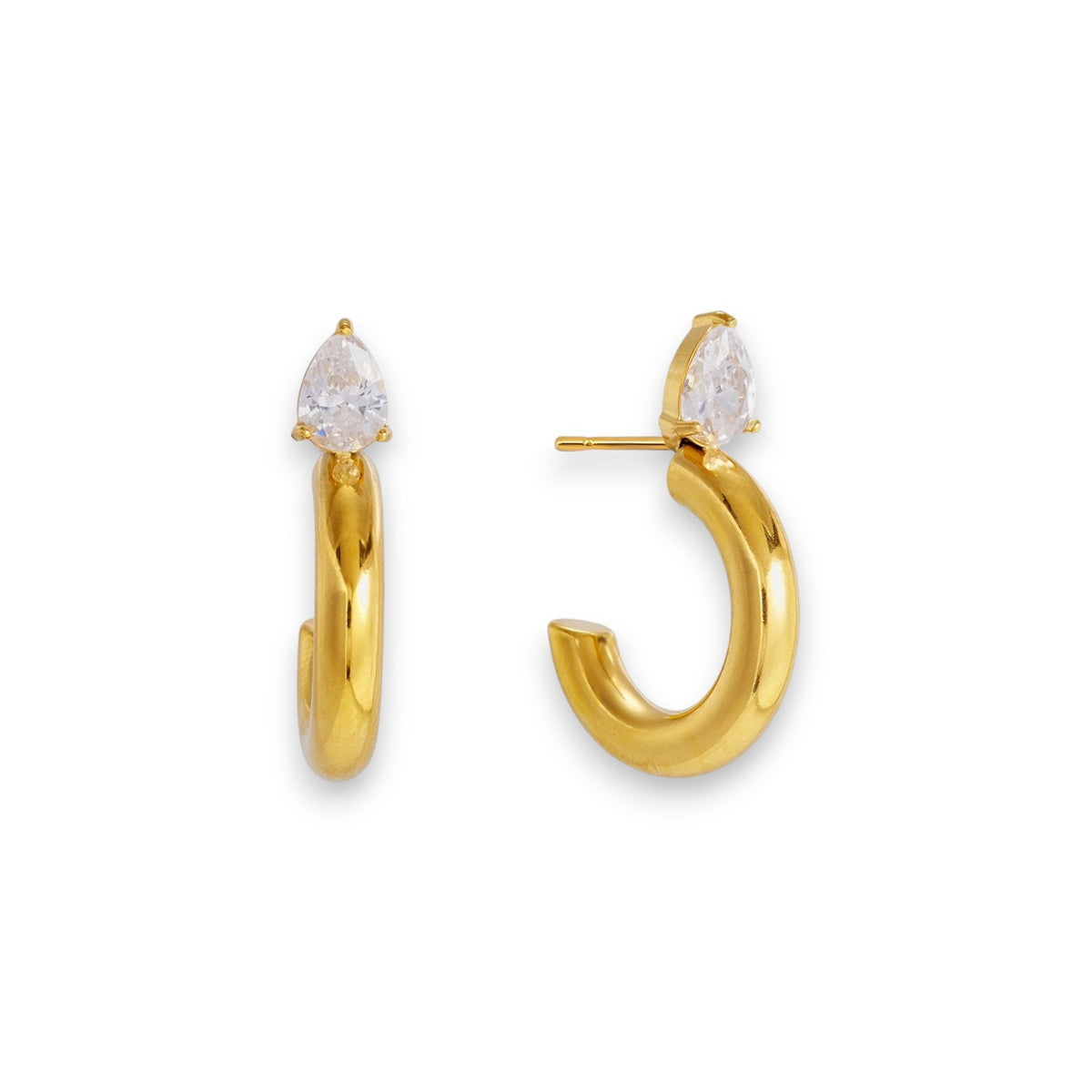 Zircon Hoop Earrings