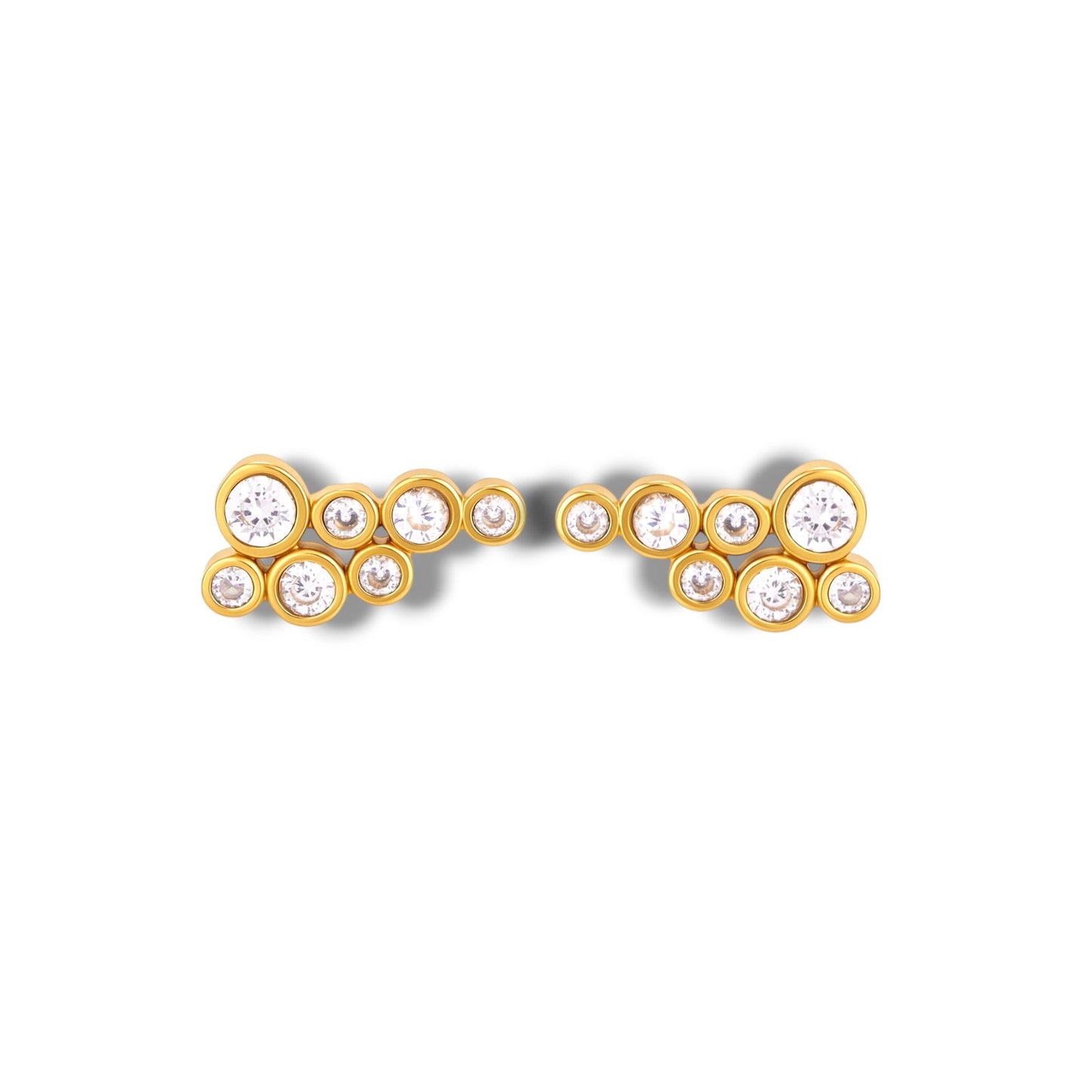 Gold Bubble Zircon Stud Earrings