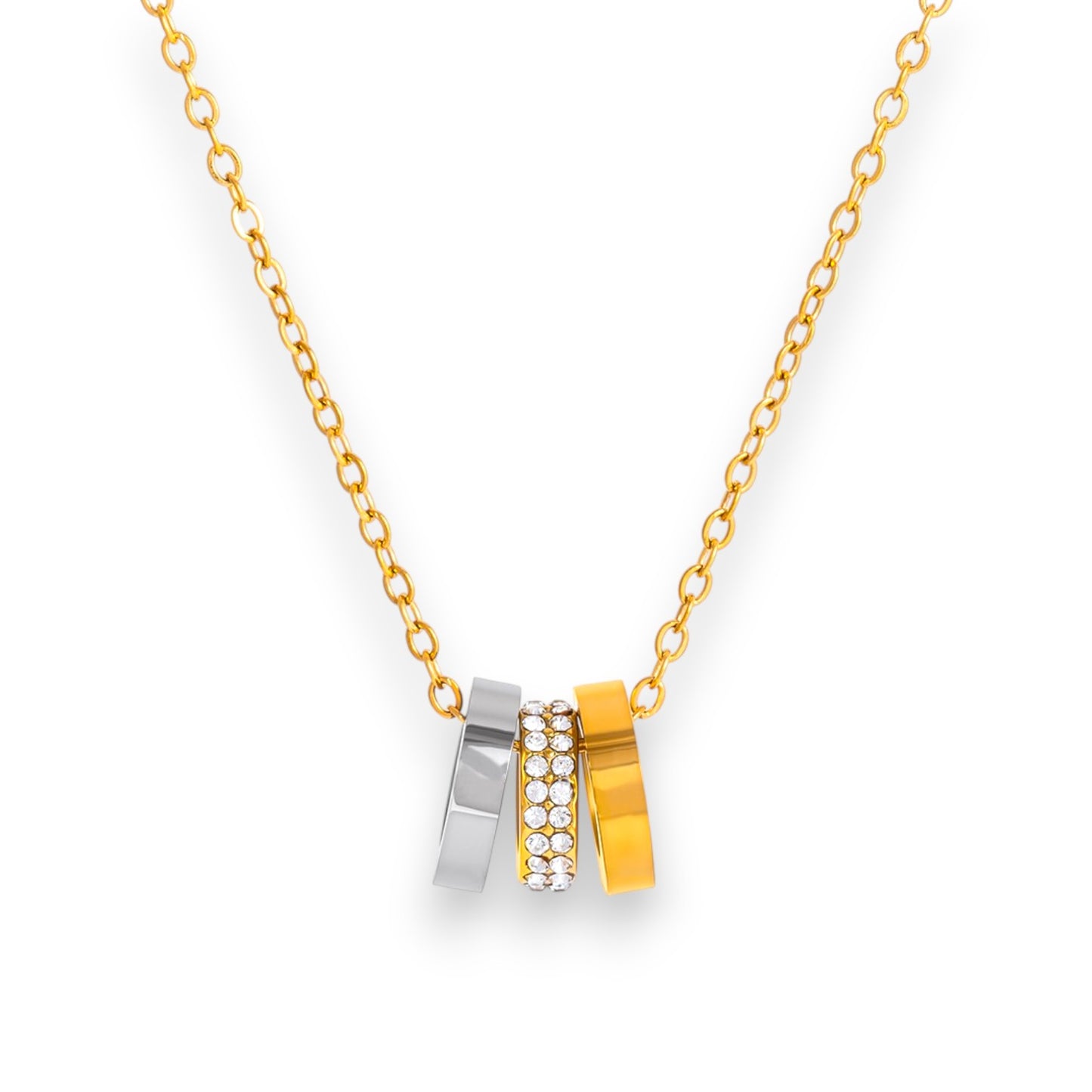 Zircon Trio Ring Necklace
