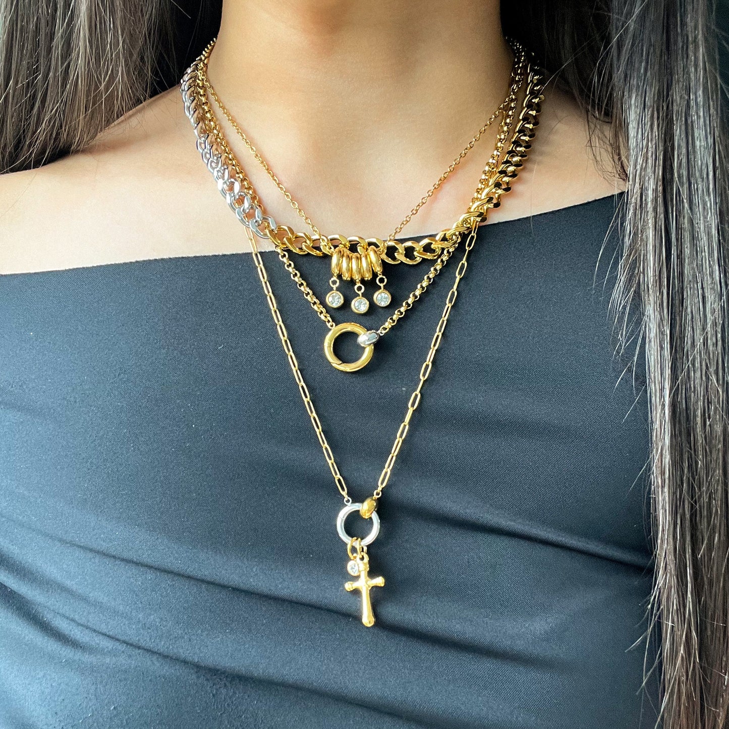 Gold and Silver Chain Necklace