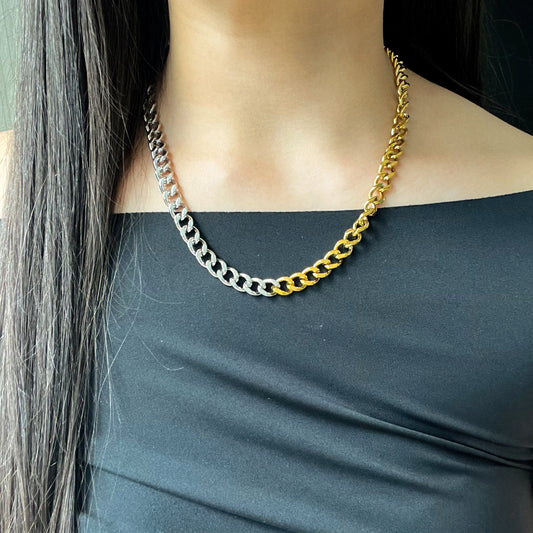 Gold and Silver Chain Necklace