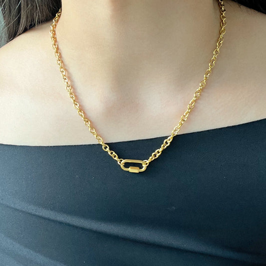 Gold Carabiner Necklace