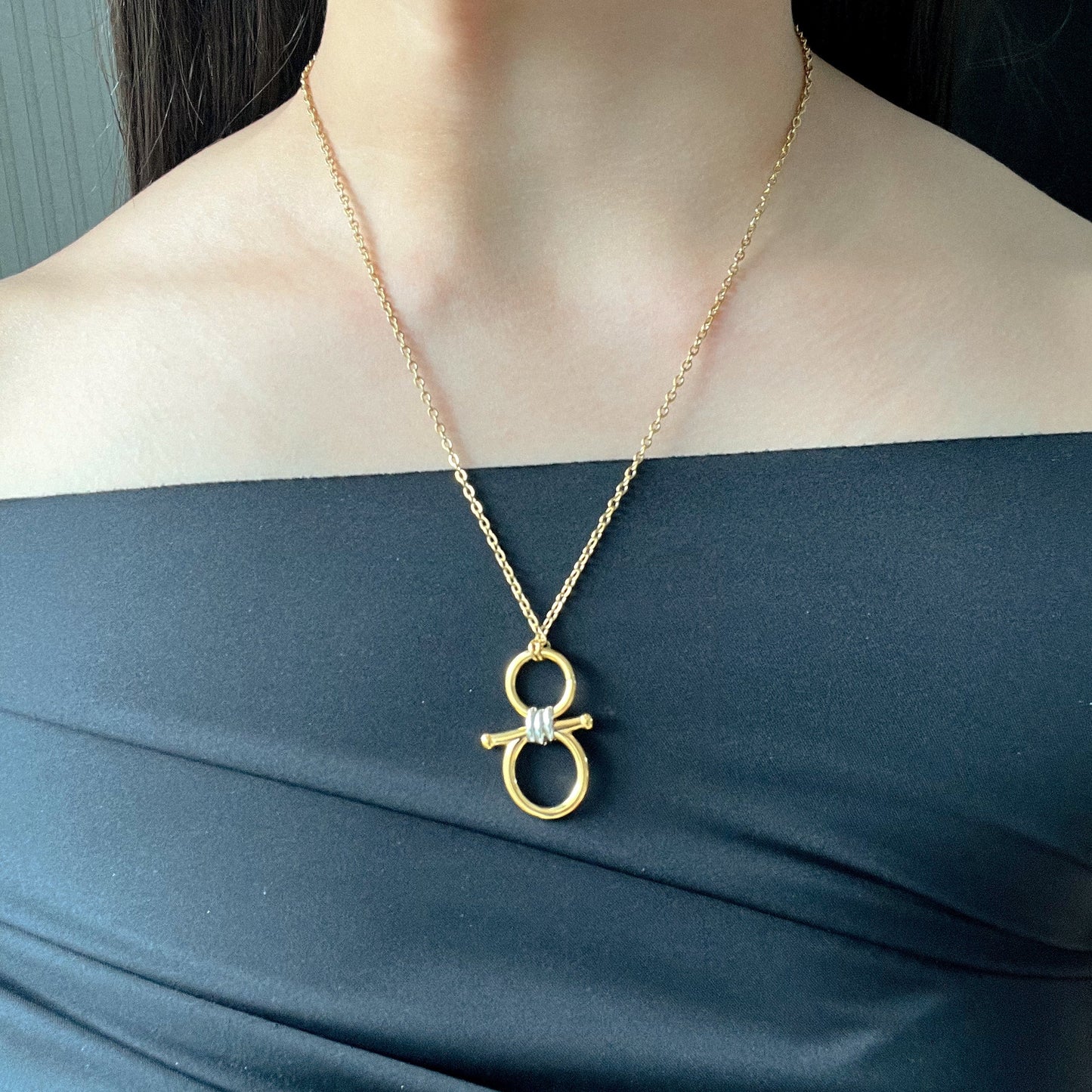 Gold and Silver Equestrian Link Necklace