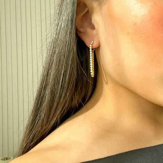 Gold Zircon Drop Earrings