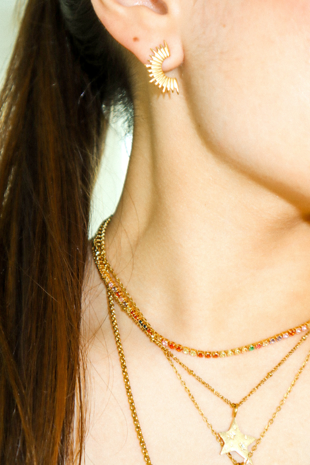 Colorful Zircon Tennis Necklace