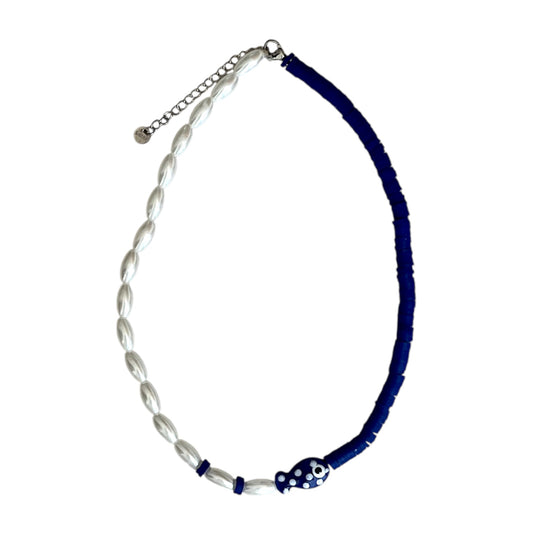 Gone Fishing Blue Necklace