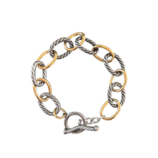 Gold and Silver Twist Links Bracelet